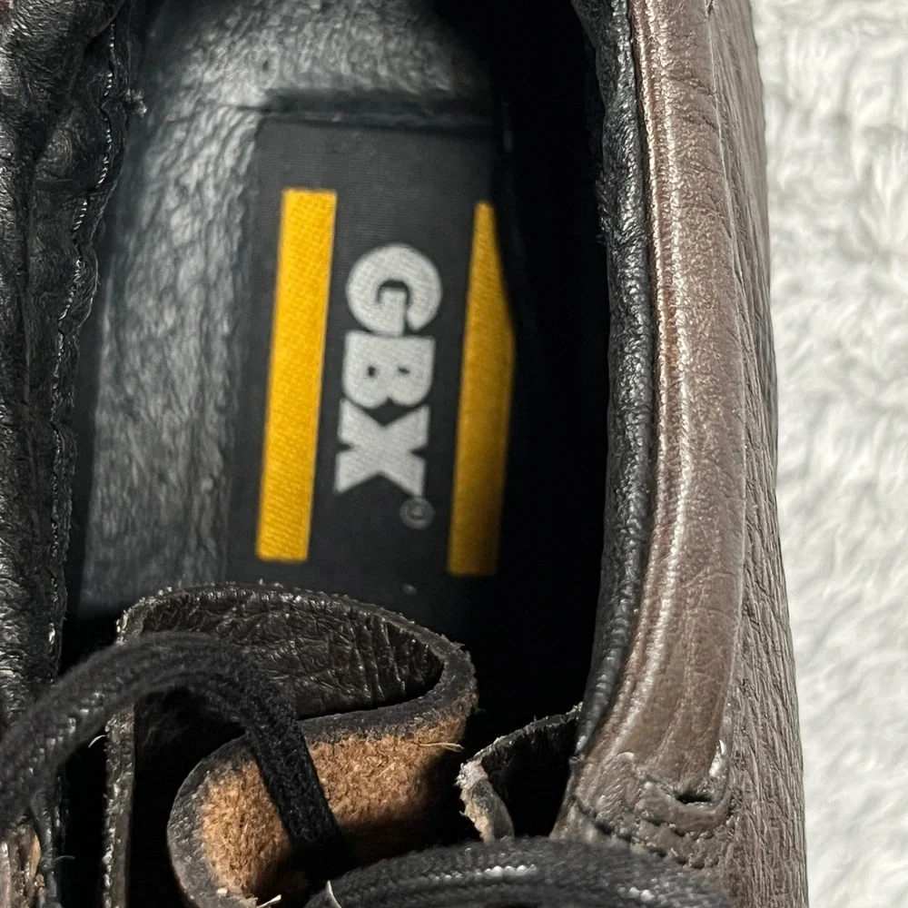 GBX Chukka Boots Mens 11 Brown Leather Lace Up Square Toe Rugged Casual